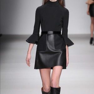 David Koma leather and wool mini skirt size 0 or 2